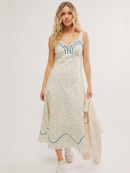 Free People Dresses & Skirts - Free People Sweet Hearts Midi Dress Cottagecore Medium NWT
